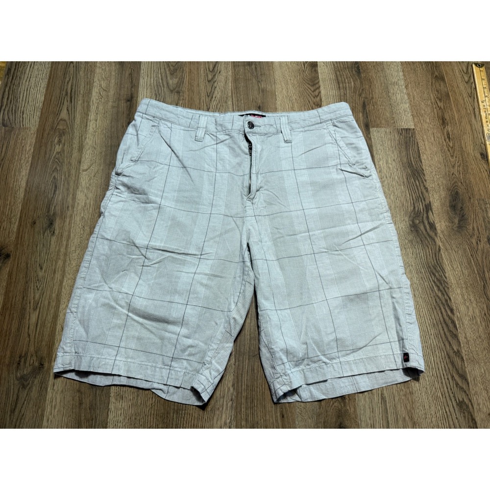 Tony Hawk Plaid Shorts Mens 36 Gray Adult Skater Gorpcore Cotton Excellent